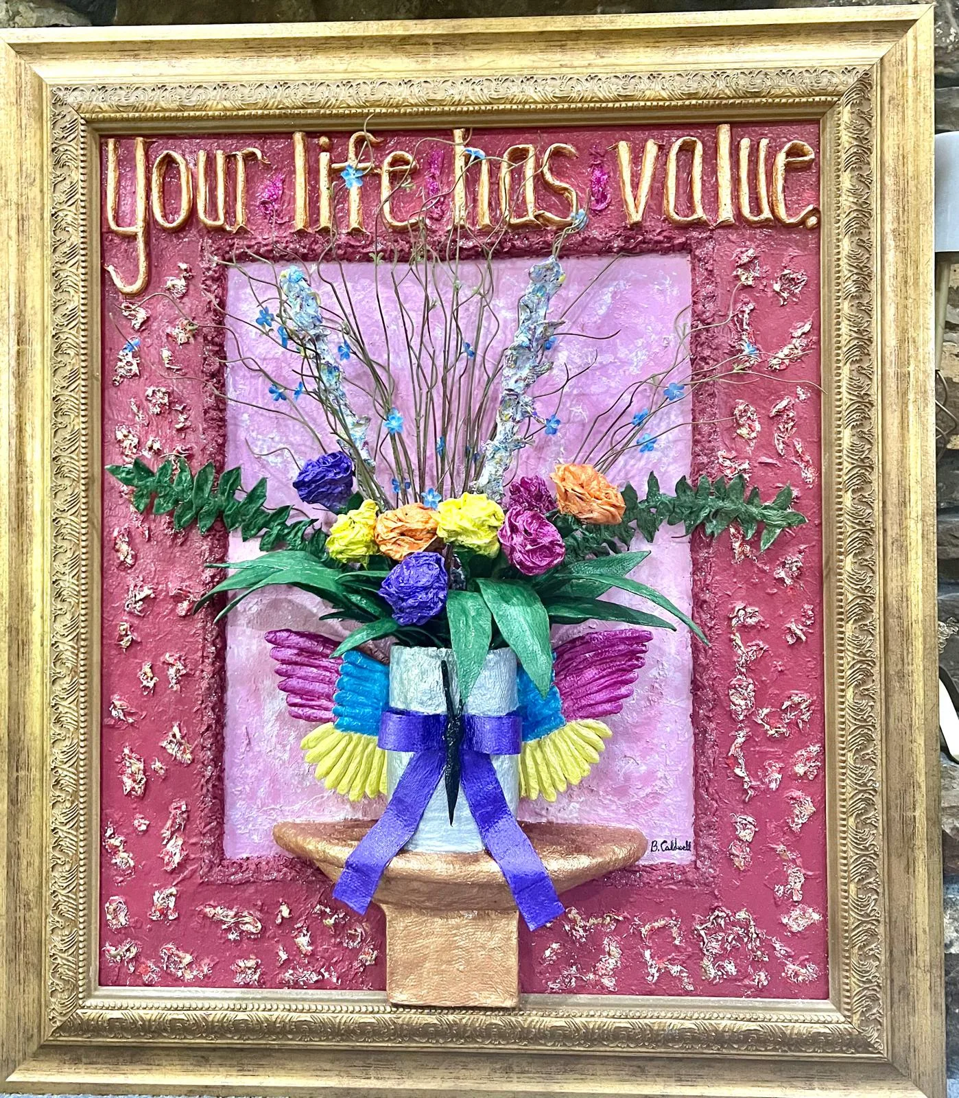 This piece was donated on behalf of residents and staff of the YWCA Domestic Violence
Shelter.